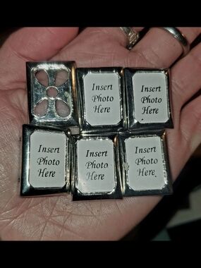 Silver-tone 6-Photo Slide Charm Set